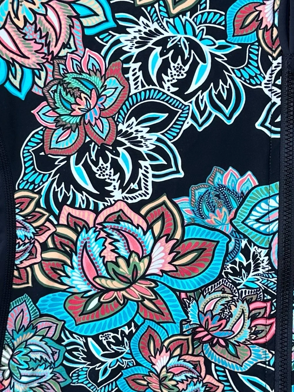 BEACH HOUSE Sport Women's Bright Floral Full Zip Long Sleeve Rash Guard Swim Top